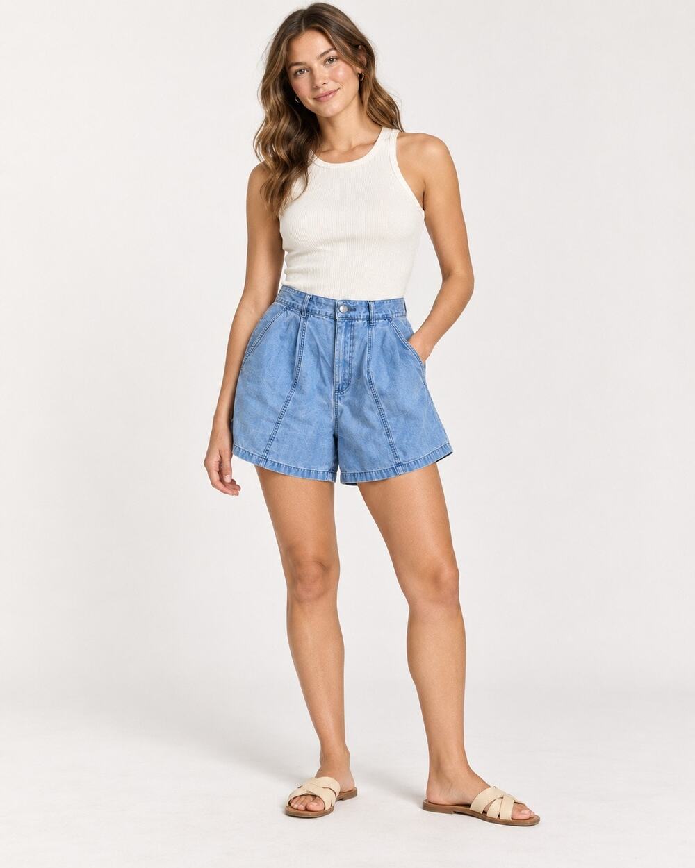 Vintage The North Face Robert Comstock Women’s Small Chambray Shorts USA